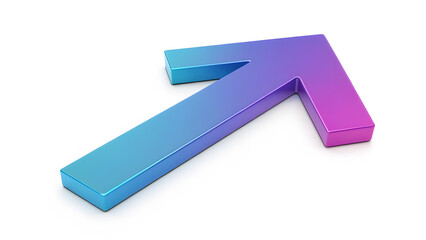 3D rendered arrow in gradient blue and purple symbol