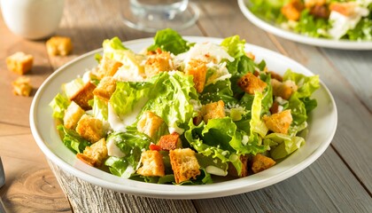 Fresh Caesar Salad on a plate