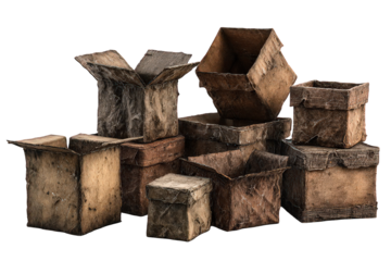 Collection Of Brown And Gray Boxes