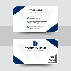 Double-sided Creative and corporate business card template in landscape orientation. Vector illustration