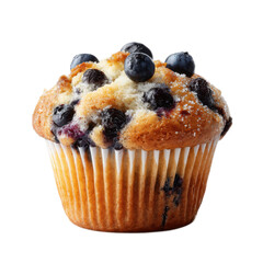 A blueberry muffin with blueberries on top