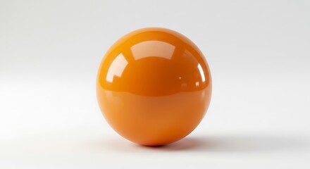 A single, glossy orange sphere with bright reflections on a clean white background.