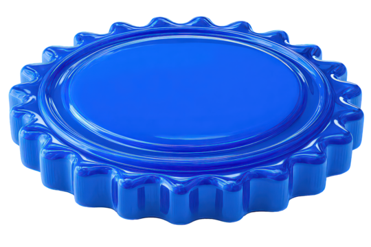 3D Rendered Blue Circular Badge