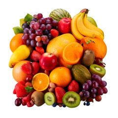 Nice Mix Fruit Composition Fruits isolated on a transparent background