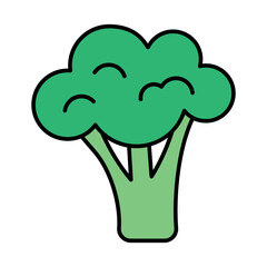 Fresh Broccoli Icon – Organic Vegetable Vector Isolated