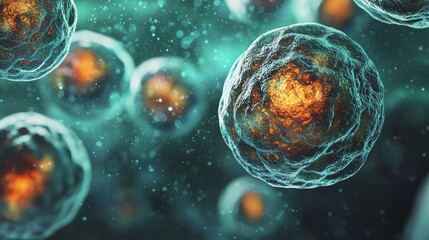 Naklejka premium Human cells or animal. Cell colony. Concept of science and medicine,