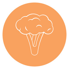 Fresh Broccoli Icon – Organic Vegetable Vector Isolated