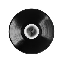A black record with a white circle in the middle