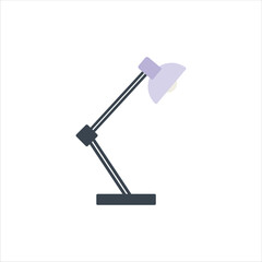 Desk Lamp Vector Flat Illustration