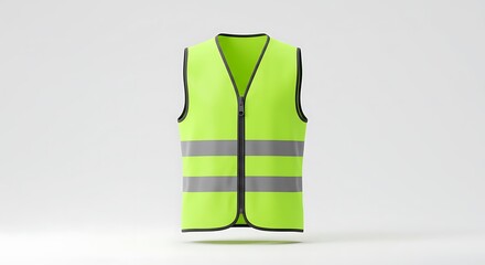 Bright Lime Safety Vest: 3D Render, Realistic Texture