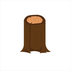 Flat Chopped Wood Vector Flat Illustration