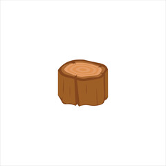 Flat Chopped Wood Vector Flat Illustration