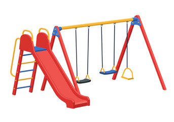 Colorful Playground Set with Slide and Swings for Children 1.