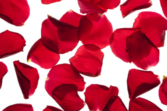 Red rose petals transparent background - Powered by Adobe