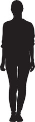 Woman Silhouette Vector, Full Body Isolated on White