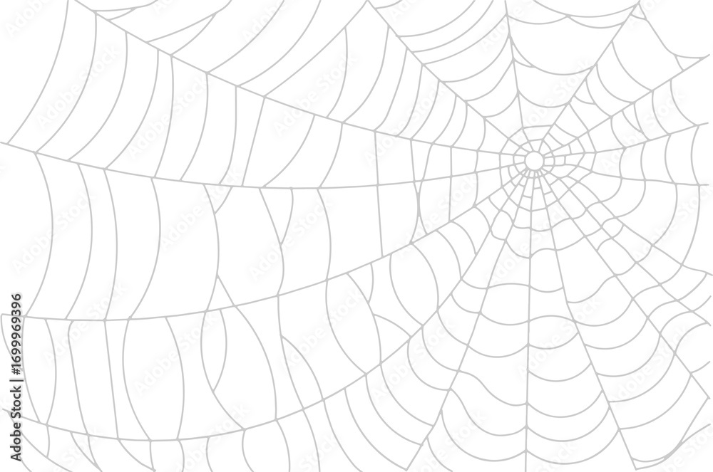 Wall mural realistic spider web pattern design, cobweb overlay on transparent background.