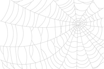 Realistic spider web pattern design, cobweb overlay on transparent background.