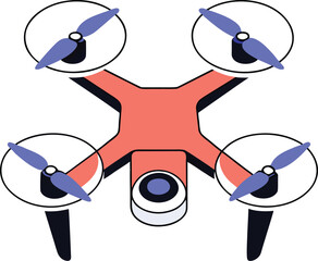 Modern drone icon design with clean and simple lines representing technology, aviation, and digital innovation for graphic use