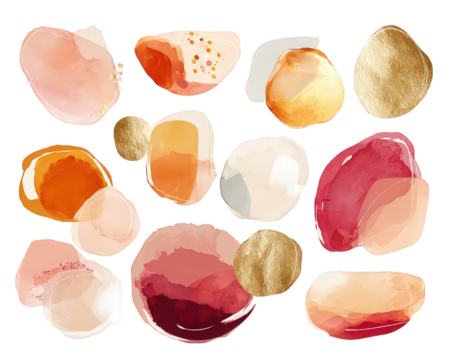 Abstract Watercolor Paint Splatter Design Collection