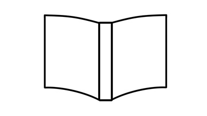 Opened Book Outline: Blank White Pages, Spreads Isolated on transparent Background - Illustration, Minimalist Design, Education Resource, Mockup, Graphic Element