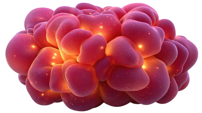 Abstract Pink Cluster With Sparkling Details