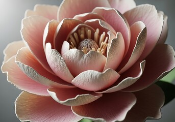Exquisite peach-toned flower in full bloom reveals delicate textures