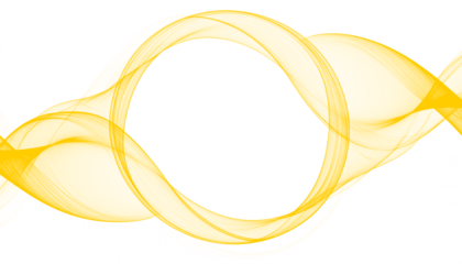 PNG of yellow smoke forming a soft wave that wraps around a circle, ideal for creative designs, digital art, overlays, backgrounds, and unique visual effects with transparent background