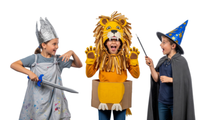 Imaginative Kids in Fun Costume Play
