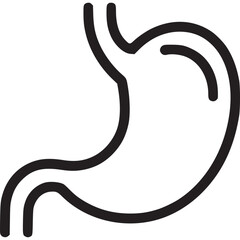 Human stomach icon isolated on white background vector line art illustration of the digestive organ medical concept for healthcare and anatomical study healthy lifestyle