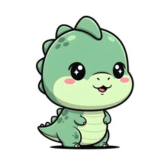 Fototapeta premium Cute and Adorable Little Dinosaur Character with a Big Smile