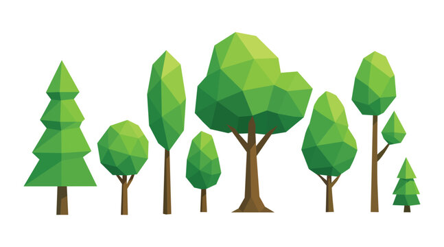 illustration of polygon tree collection