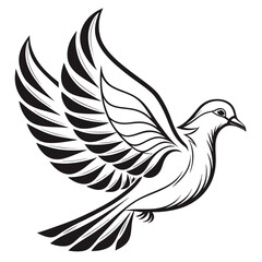 Obraz premium Elegant Flying Dove Line Art Symbol of Peace.