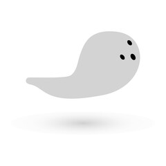 funny ghost halloween cute monster with emotions autumn holiday spooky spirit flying ghost vector illustration