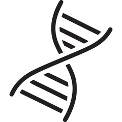 Illustration of a dna isolated on white background, the molecule carrying genetic instructions for all known organisms, in a minimalist line art style