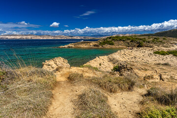 Beach Ciganka FKK naturist on the island of Rab in Croatia,
