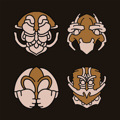Fantasy Mask Icons - Mythical Faces Collection