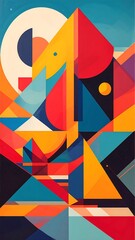 Abstract geometric shapes composition