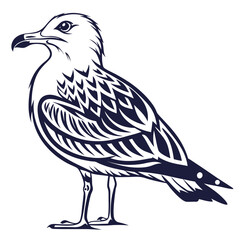 Stylized Seagull Vector Illustration Art.