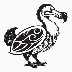 Stylized Tribal Dodo Bird Vector Illustration.