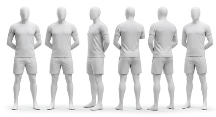 Unified Team: 3D Render of Athletic Figures