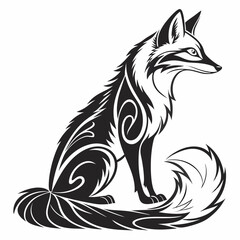 Stylized Tribal Fox Vector Art Illustration.