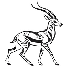 Stylized Tribal Gazelle Art Illustration.