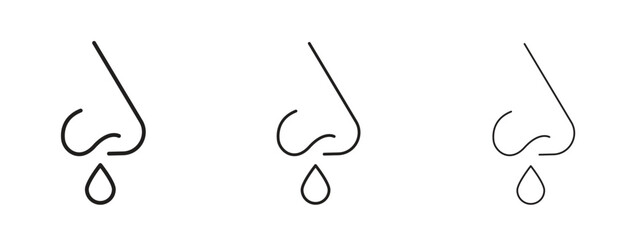 Stuffy nose icon with outline style, vector illustration designs