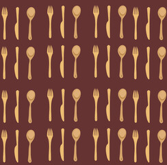 Wooden Cutlery Pattern Design