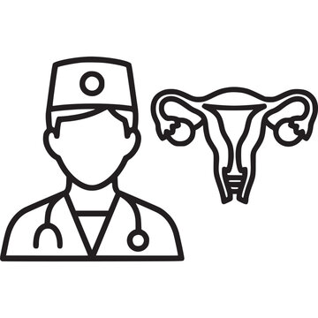doctor with uterus outline clip art preview