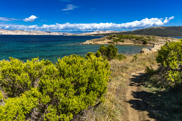 Beach Ciganka FKK naturist on the island of Rab in Croatia,