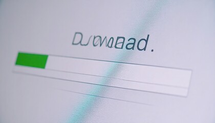 Obraz premium Downloading progress bar on a computer screen