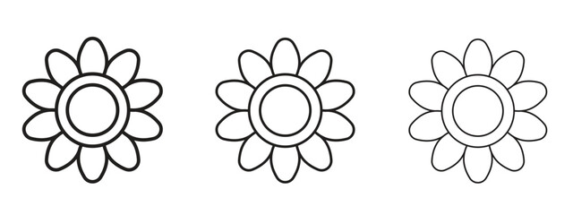 Flower icon with outline style, vector illustration designs