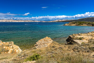 Beach Ciganka FKK naturist on the island of Rab in Croatia,