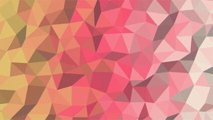 Fototapeta premium Low poly geometric background with a gradient of warm pinks and oranges abstract polygonal